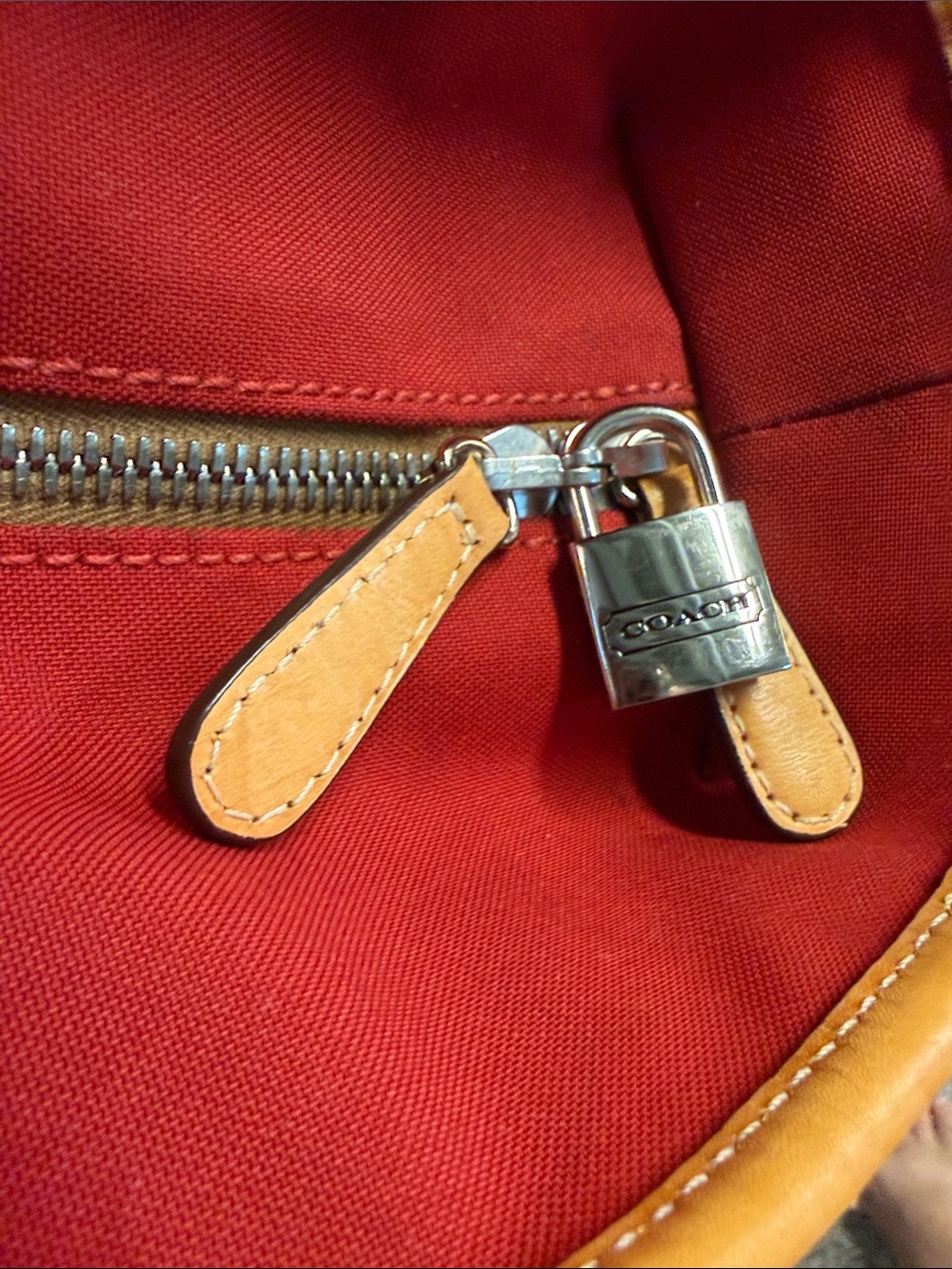 🍍Coach Vintage Transatlantic XL Weekender Red Canvas and Leather 5968 - Picture 11 of 12